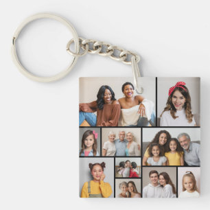 Porte-clés Créez votre propre collage de 10 photos