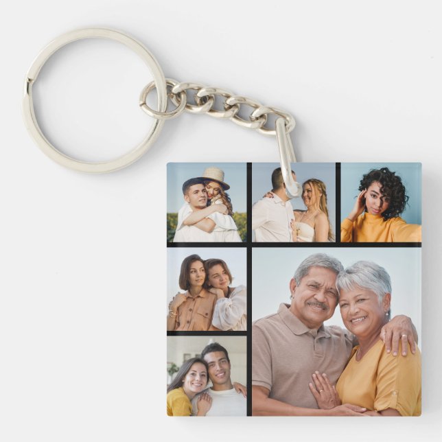 Porte-clés Créez votre propre collage de 6 photos  (Devant)