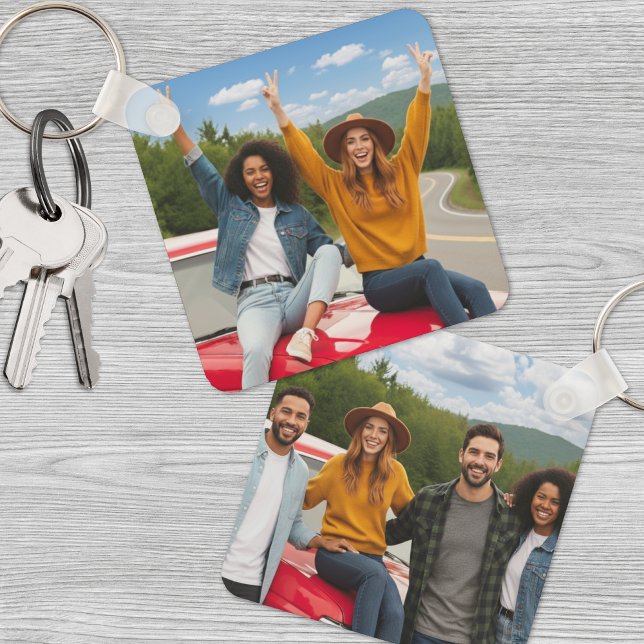 Porte-clés Créez votre propre photo à deux côtés (Create Your Own Two Sided Photo keychain)