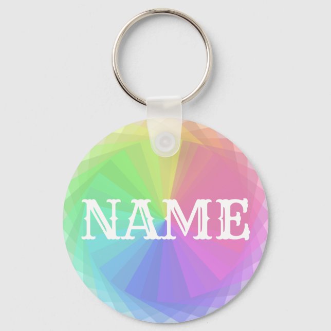Porte-clés Créez votre propre Porte - clé Rainbow Name person (Recto)