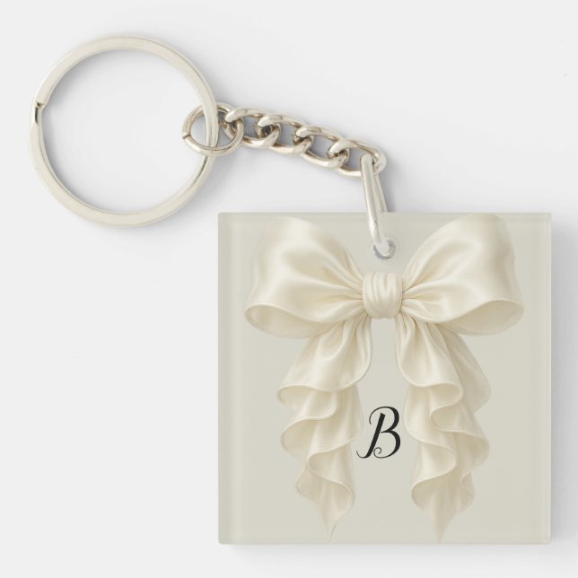 Porte-clés Crème Cascade Ruffle Bow Classy Posh (Devant)