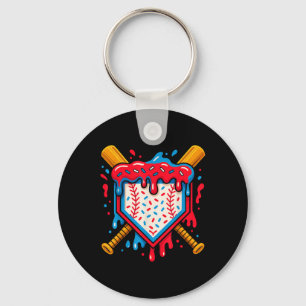 Porte-clés Crème Glacée Américaine Baseball Drip Pour Garçons