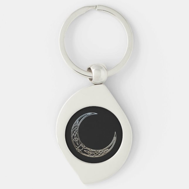 Porte-clés Crescent Céleste Noir Et Argent (Devant)