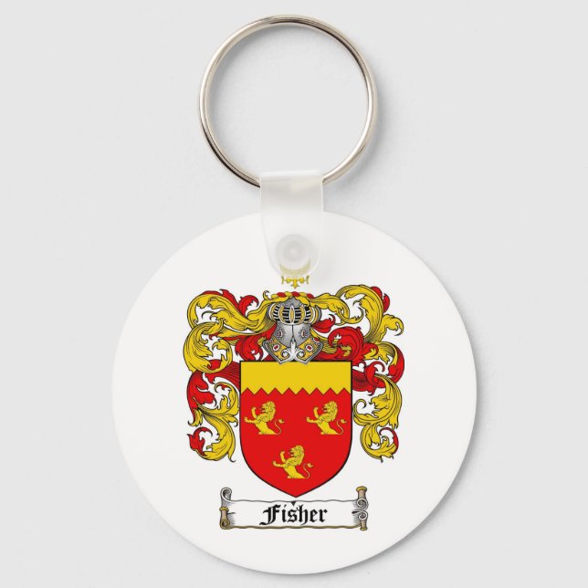 PORTE-CLÉS CREST DE LA FAMILLE DE PÊCHEURS - MANTEAU D'ARMES  (Recto)