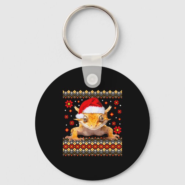 Porte-clés Crested Gecko Ugly Christmas Sweater  (Recto)