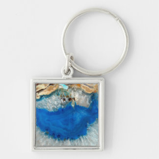 Porte-clés cristal bleu