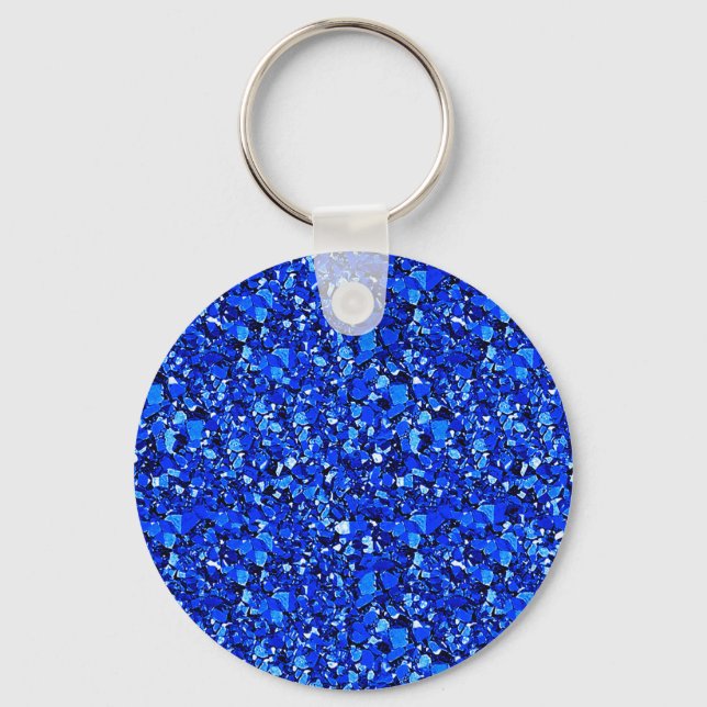 Porte-clés cristal druzy - bleu saphir (Recto)
