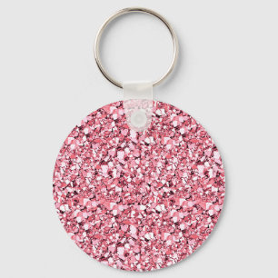 Porte-clés cristal druzy - quartz rose rose