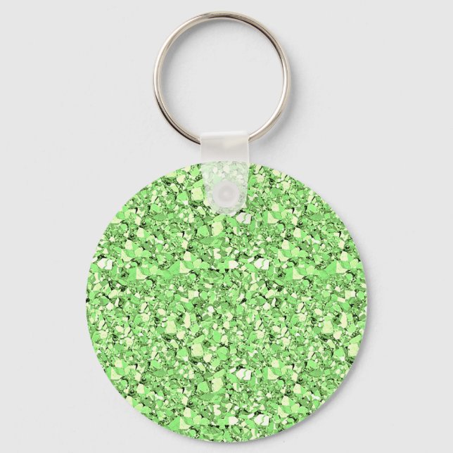 Porte-clés cristal druzy - vert peridot (Recto)