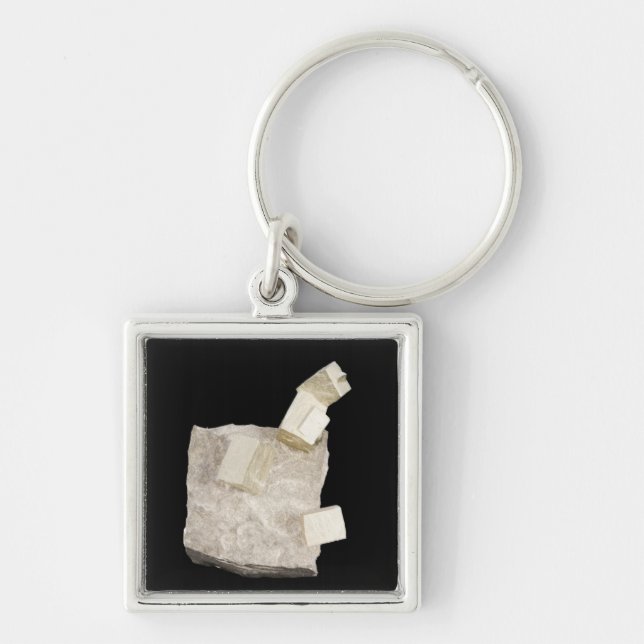 Porte-clés Cristaux de pyrite en schiste (Devant)
