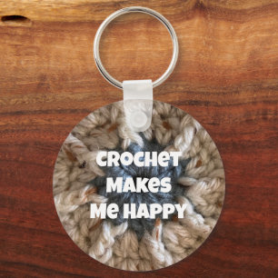 Porte-clés Crochet Me Rend Joyeux Artisanat Fil Fait À La Mai