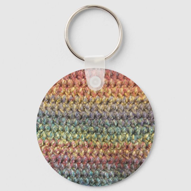 Porte-clés crochet rayé multicolore (Recto)
