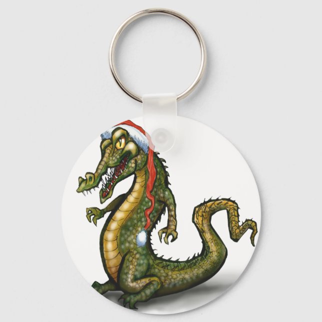 Porte-clés Crocodile de Noël (Recto)