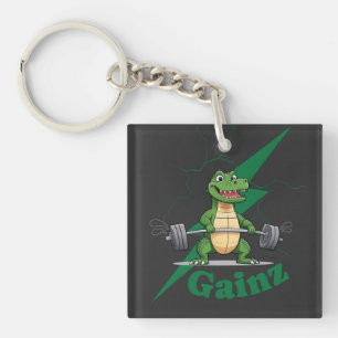 Porte-clés Crocodile Gainz Gym Exercice de musculation