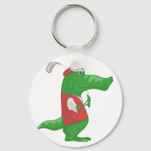 Porte-clés Crocodile Jouer au golf
