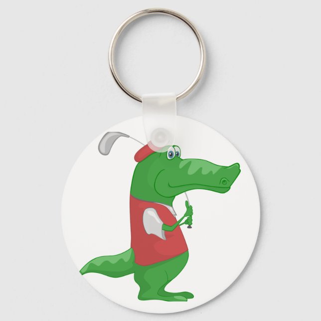 Porte-clés Crocodile Jouer au golf (Recto)