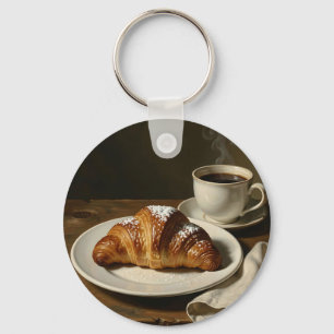 Porte-clés Croissant doré Café Nature morte
