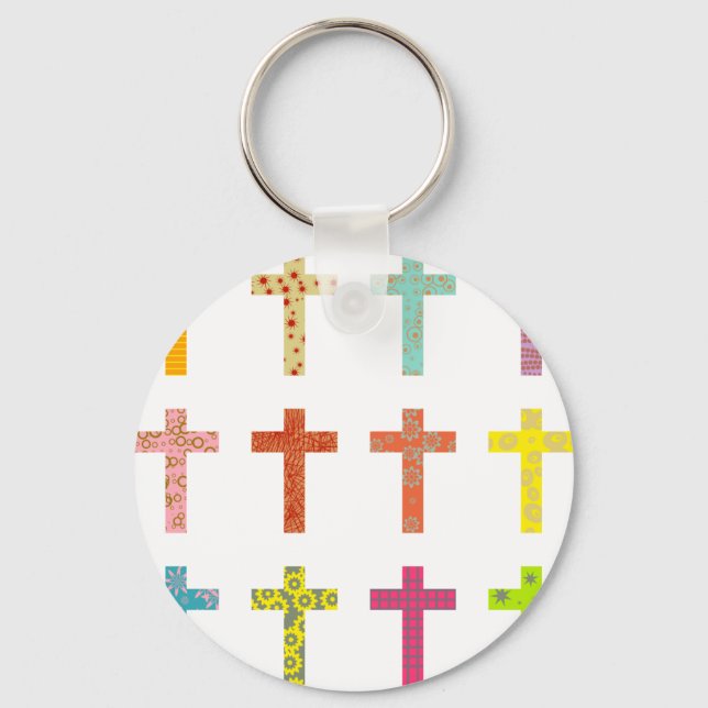 Porte-clés Croix à motifs (Recto)
