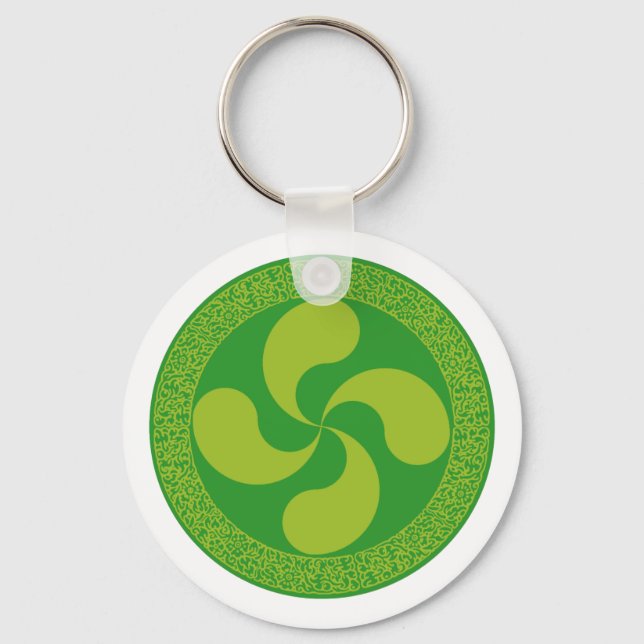 Porte-clés Croix basque élégante et élégante : Lauburu, (Recto)