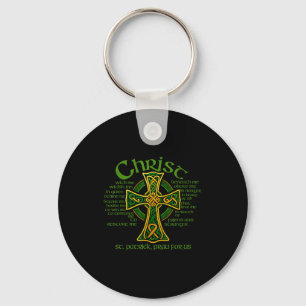 Porte-clés Croix celtique Christ avec moi Saint-Patrick Breas
