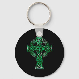 Porte-clés Croix celtique irlandaise Nœud chrétien Sainte Tri