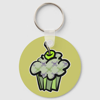Porte-clés croix crâne vert cupcake