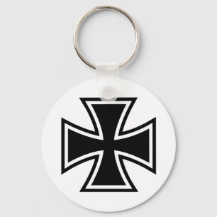 Porte-clés Croix de fer noir blanc