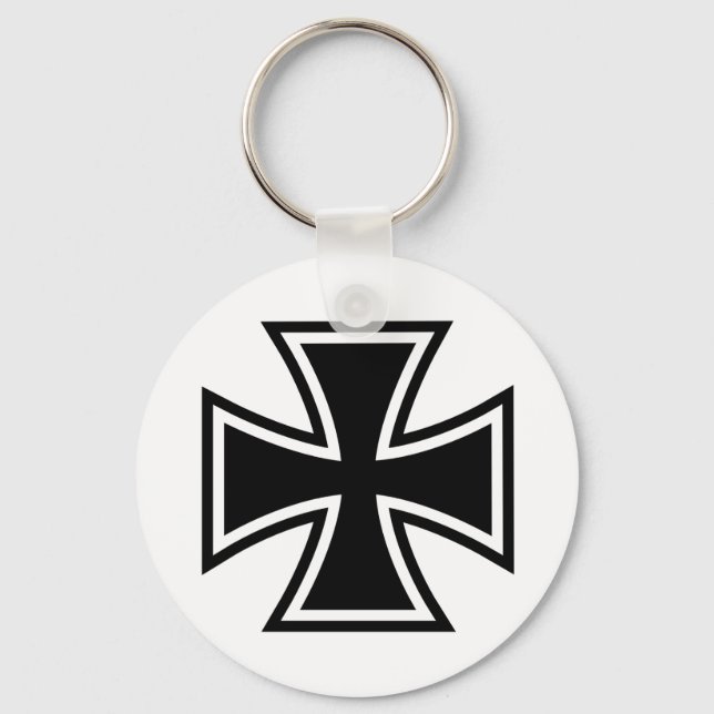 Porte-clés Croix de fer noir blanc (Recto)