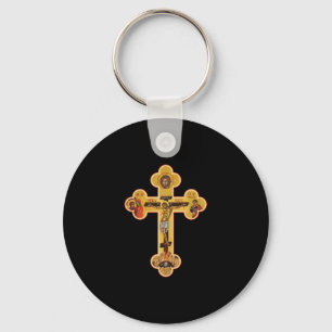 Porte-clés Croix de Jésus-Christ grecque orthodoxe