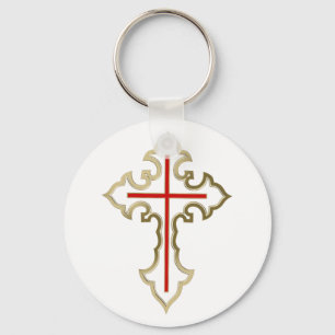 Porte-clés Croix d'or