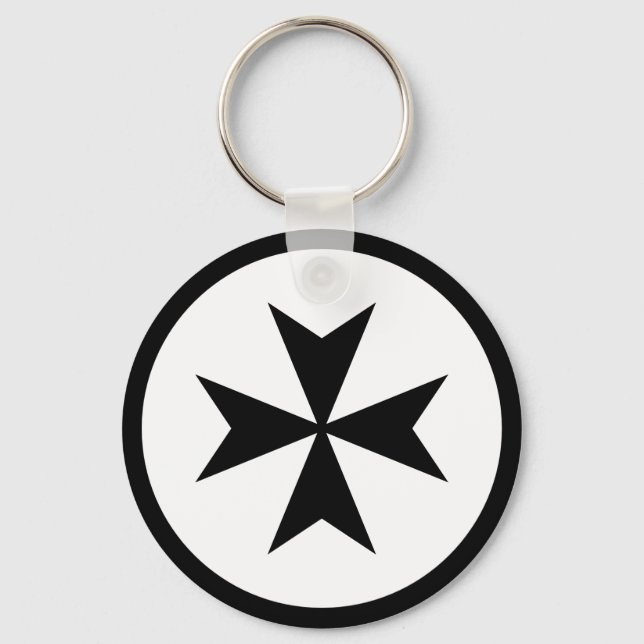 Porte-clés Croix maltaise noire (Recto)