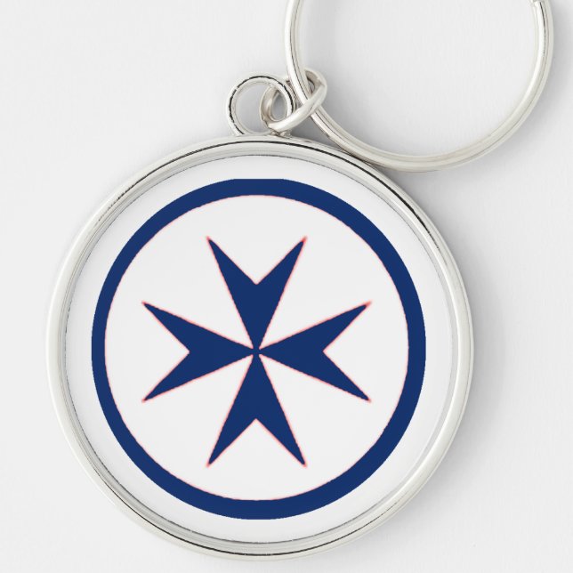 Porte-clés Croix octogonale BLUE CORSAIR STYLE (Devant)