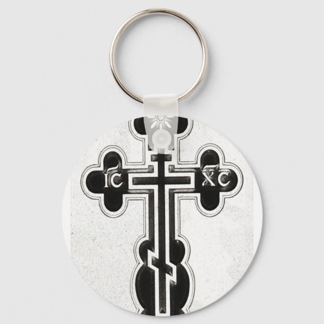 Porte-clés Croix orthodoxe grecque (Recto)