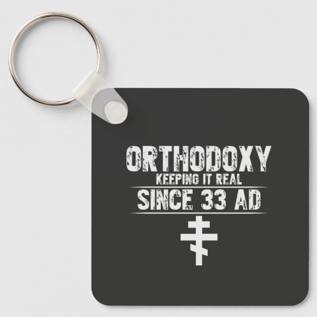Porte-clés Croix orthodoxe l Funny Dire l Personnaliser (Recto)