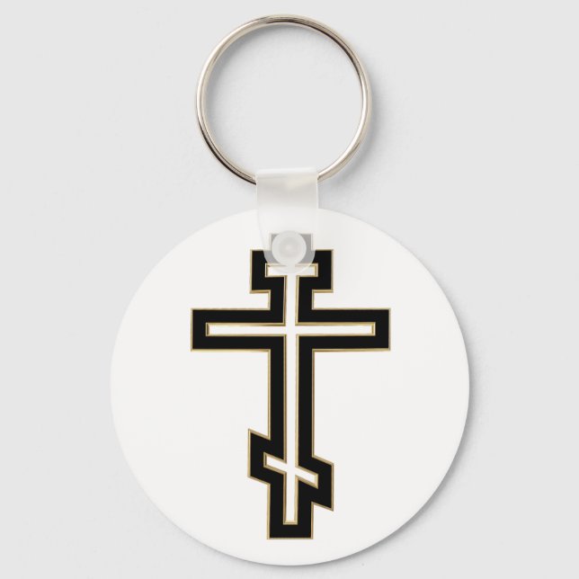 Porte-clés Croix orthodoxe russe (Recto)
