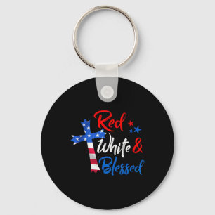 Porte-clés Croix Rouge Blanc & Bénie 4 Juillet Hommes Fem