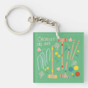 Porte-clés CROQUET TOUTE LA JOURNÉE Jeu de pelouse amusant mi