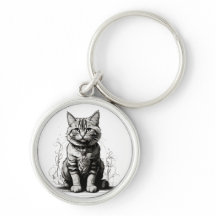 Croquis au crayon de chat mignon