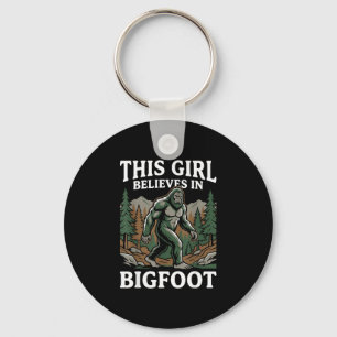 Porte-clés Croyante en Bigfoot fille sasquatch forêt cryptide