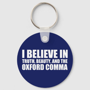 Porte-clés Croyez en l'Humour Oxford Comma