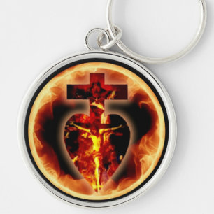 Porte-clés Crucifix catholique Jésus Sainte Trinité Religie