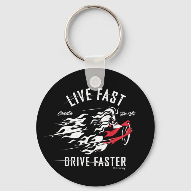 Porte-clés Cruella De Vil | Live Fast Drive Plus rapide (Recto)