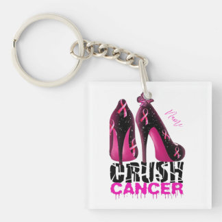 Porte-clés Crush Breast Cancer Nom de sensibilisation customi