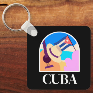 Porte-clés Cuba Drapeau Salsa Vintage