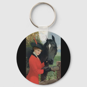 Porte-clés Cube équestre en sucre de cheval de manteau rouge
