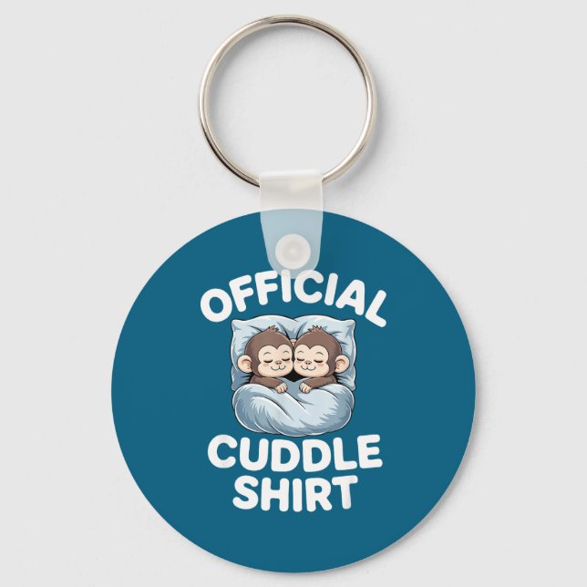 Porte-clés Cuddle Shirt Cute Sleepy Monkey Couple  (Recto)