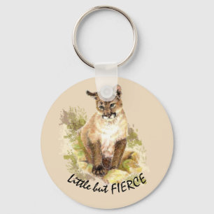 Porte-clés Cuire Cougar Mountain Lion Chat Kitten FIERCE QUOT