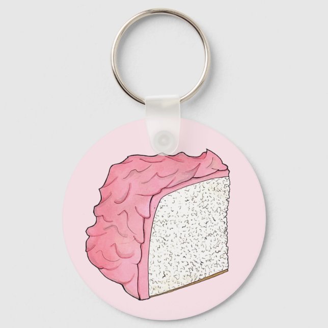 Porte-clés Cuisine Angle rose Gâteau Slice Cuisine Retro Dess (Recto)