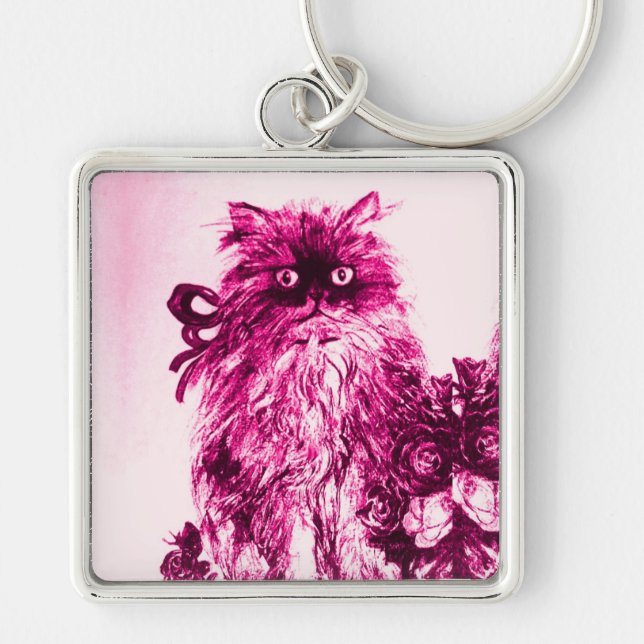 Porte-clés CUISINE AVEC ROSES, Rose Fuchsia Blanc (Devant)
