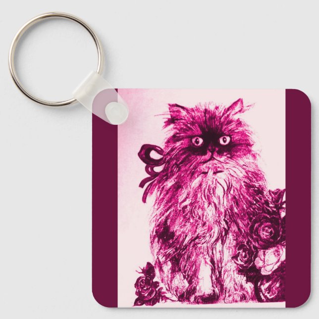 Porte-clés CUISINE AVEC ROSES, Rose Fuchsia Blanc (Recto)